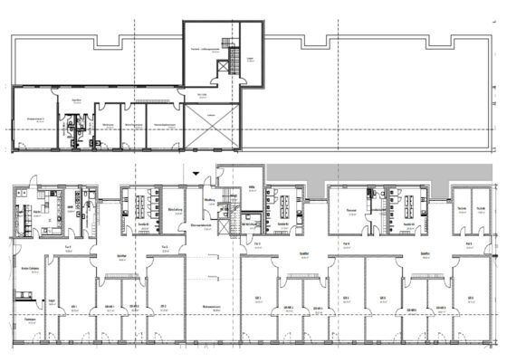 AIRBUS Kita – Grundrisse Obergeschoss und Erdgeschoss